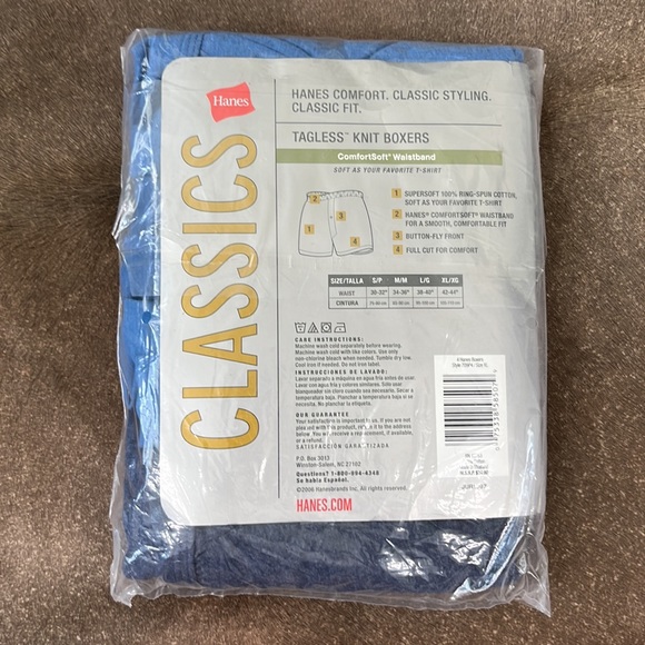 Hanes Knit Boxers Tagless XL Pkg of 4 Comfort Soft - Picture 4 of 6